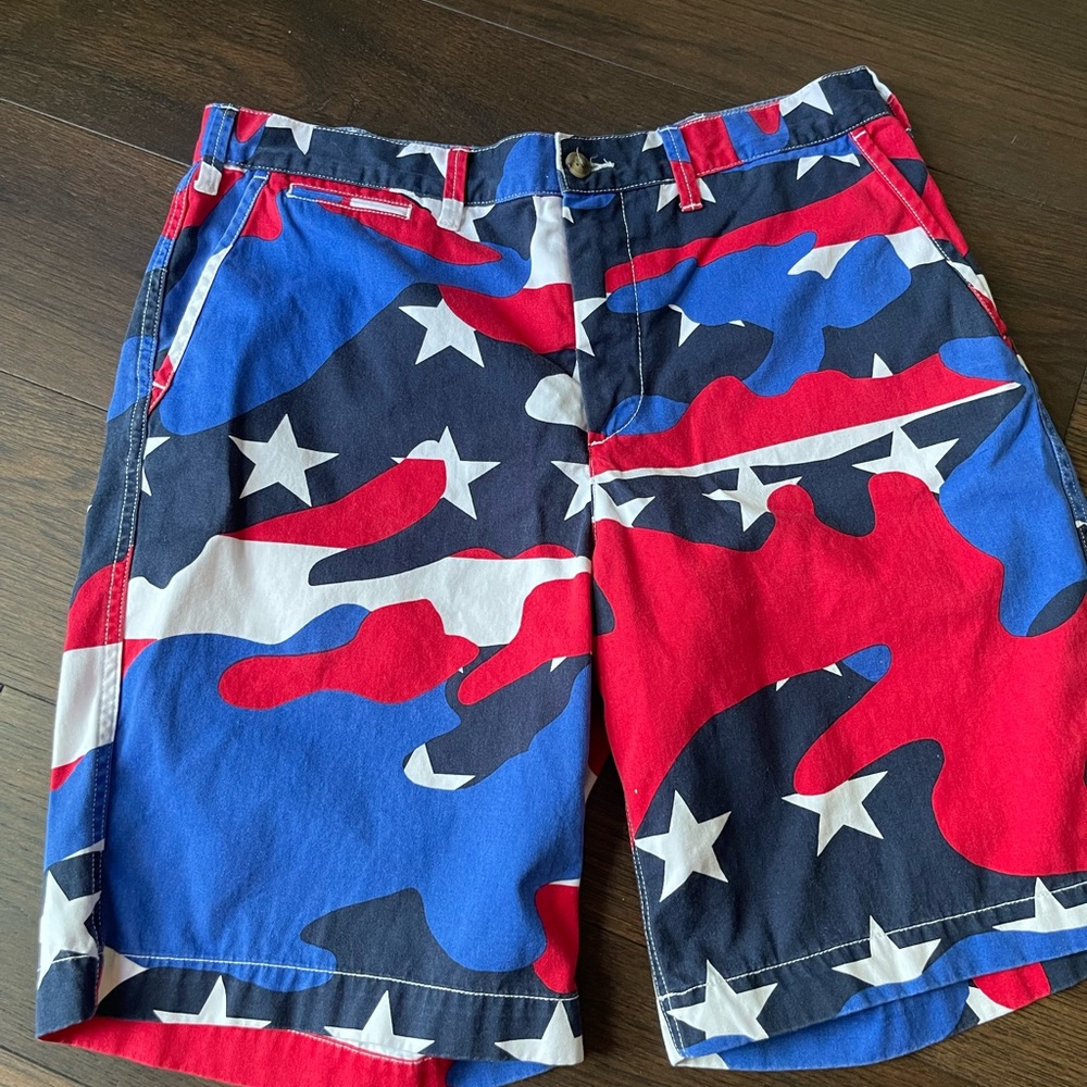 Polo Ralph Lauren Men’s Shorts Camo America Red White Blue Cotton Relaxed Fit